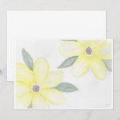 Cartes de notes Fleurs Jaunes (Devant / Derrière)