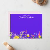 Cartes de notes fleurs sauvages (Devant/Arrière en situation)