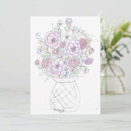 Cartes de notes florales (Debout devant)