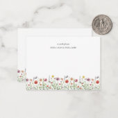 Cartes de notes florales à fleurs sauvages chic (Devant/Arrière en situation)