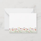 Cartes de notes florales à fleurs sauvages chic (Dos)