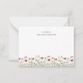Cartes de notes florales à fleurs sauvages chic (Devant)