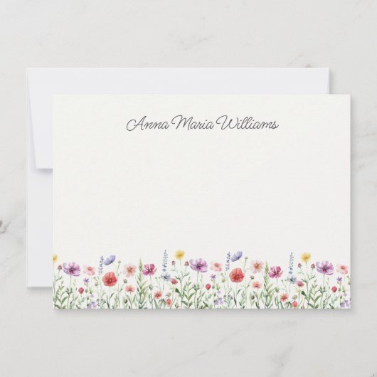 Cartes de notes florales personnalisées de fleurs (Devant)