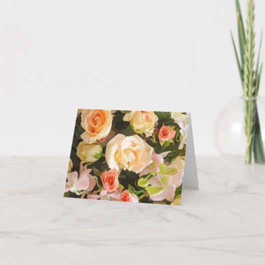 Cartes de notes florales roses (Devant)