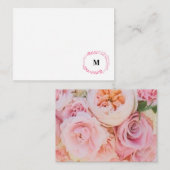 Cartes de notes florales roses (Devant / Derrière)