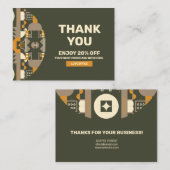 Cartes de notes géométriques modernes Retro Earth (Devant / Derrière)