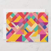 Cartes de notes géométriques rétro multicolores (Dos)