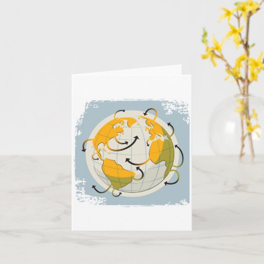 Cartes de notes Globe Abstraites (Fleur jaune)