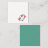Cartes de notes jolies avec lapins et fleurs tropi (Devant / Derrière)