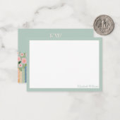 Cartes de notes jolies fleurs et livres (Devant/Arrière en situation)