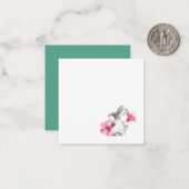 Cartes de notes Lapins Mignons et Floral Tropical (Devant/Arrière en situation)