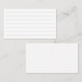 Cartes de notes lignées et à grille de points pour