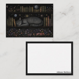 Cartes de notes livresques de chat céleste