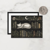 Cartes de notes livresques de chat céleste (Devant/Arrière en situation)