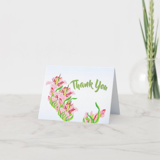 Cartes de notes : Lys roses (Devant)