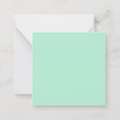 Cartes de notes manuscrites vert menthe avec nom (Dos)