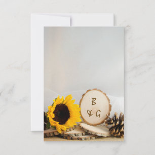 Cartes de notes Mariage Rustique Sunflower Natural