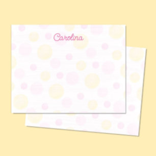 Cartes de notes mignonnes aquarelle points jaune r