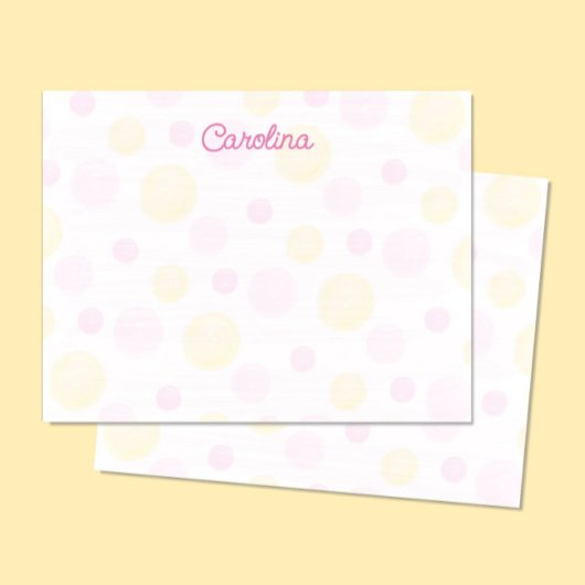 Cartes de notes mignonnes aquarelle points jaune r