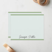 Cartes de notes Moderne Élégant Script Nom Modèle (Devant/Arrière en situation)