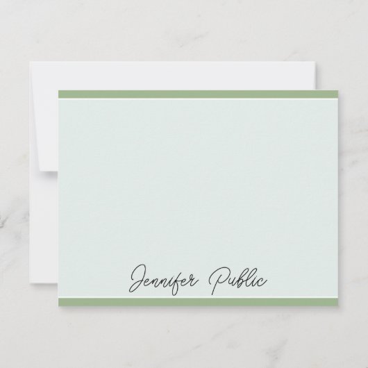 Cartes de notes Moderne Élégant Script Nom Modèle (Dos)