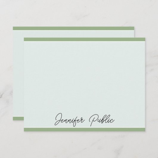 Cartes de notes Moderne Élégant Script Nom Modèle (Devant / Derrière)