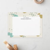 Cartes de notes modernes du milieu du siècle (Devant/Arrière en situation)