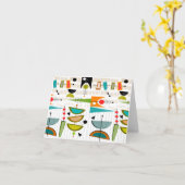 Cartes de notes modernes du milieu du siècle Atomi (Fleur jaune)