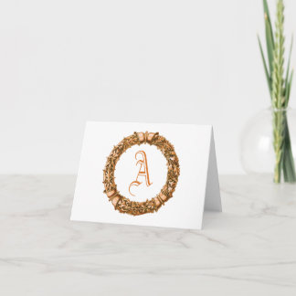 Cartes de notes monogrammes de couronne orange