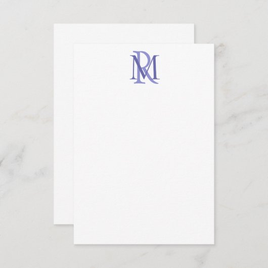 Cartes de notes Monogrammes pour les initiales de  (Devant / Derrière)