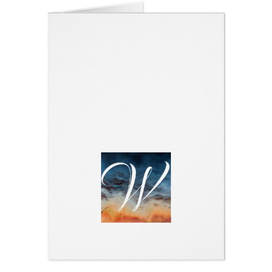 Cartes de notes Monogrammes simples - Coucher de s (Devant)