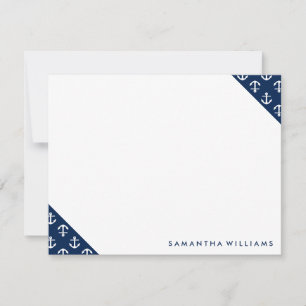 Cartes de notes Motif Ancres bleues