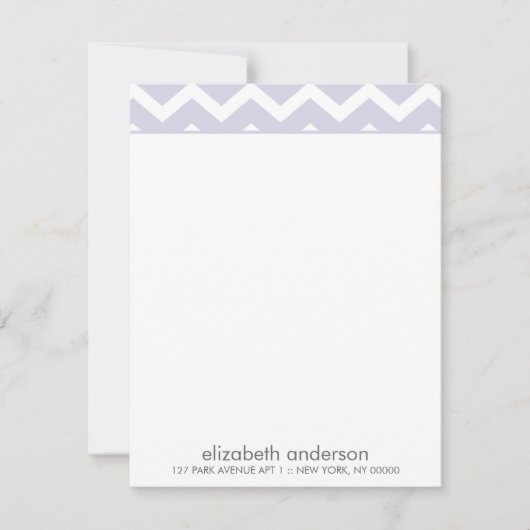 Cartes de notes Motif de Zig Zag pourpre élégant (Devant)