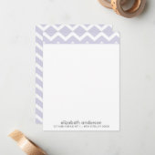Cartes de notes Motif de Zig Zag pourpre élégant (Devant/Arrière en situation)