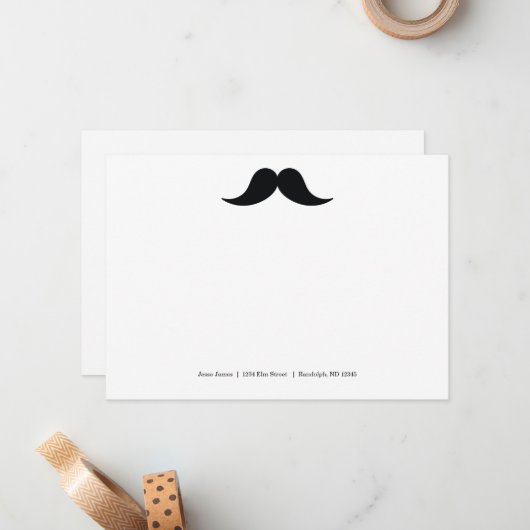 Cartes de notes Moustache (Devant/Arrière en situation)