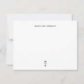 Cartes de notes nominatives minimalistes monogramm (Devant)