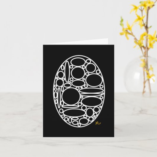 Cartes de notes ovales géométriques (Fleur jaune)