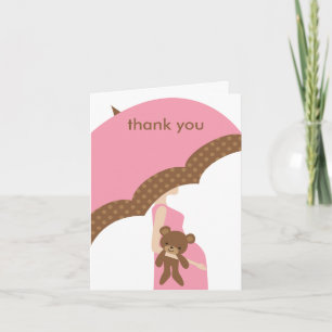 Cartes de notes parapluie rose