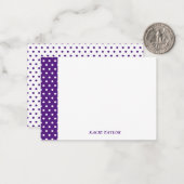 Cartes de notes personnalisées à points violets (Devant/Arrière en situation)