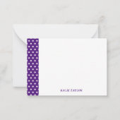 Cartes de notes personnalisées à points violets (Devant)