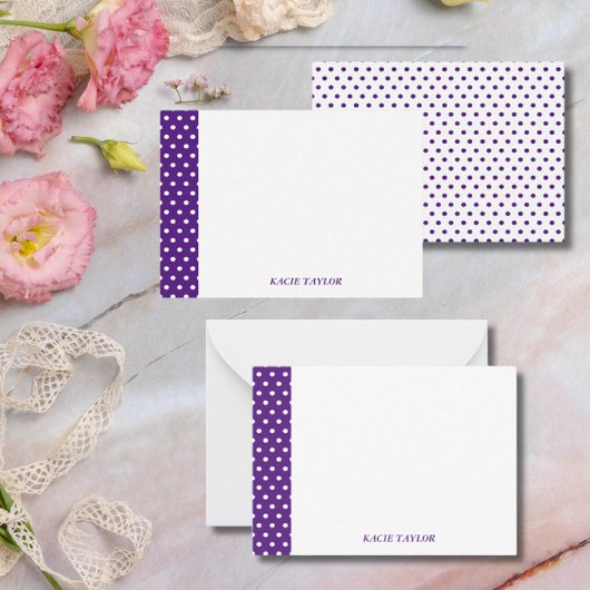 Cartes de notes personnalisées à points violets