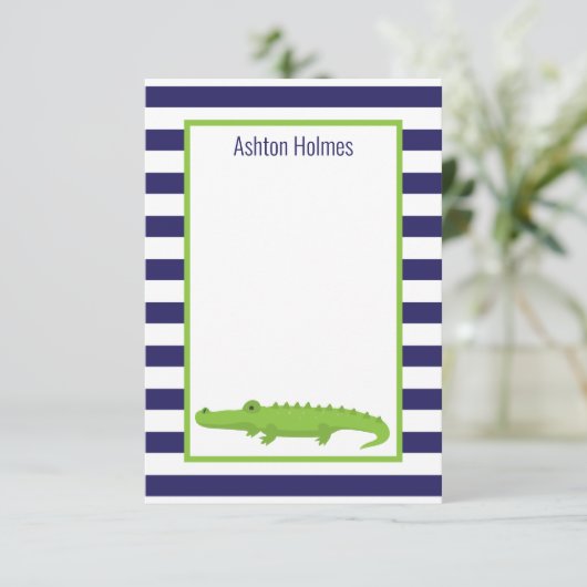 Cartes de notes personnalisées Alligator Rugby Str (Debout devant)
