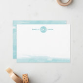 Cartes de notes personnalisées aquarelle (Devant/Arrière en situation)