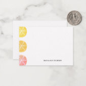 Cartes de notes personnalisées au citron (Devant/Arrière en situation)