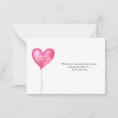 Cartes de notes personnalisées au coeur rose (Devant)