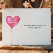 Cartes de notes personnalisées au coeur rose