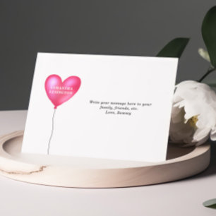Cartes de notes personnalisées au coeur rose