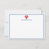 Cartes de notes personnalisées au homard (Devant)