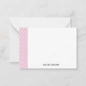 Cartes de notes personnalisées avec points rose vi (Devant)