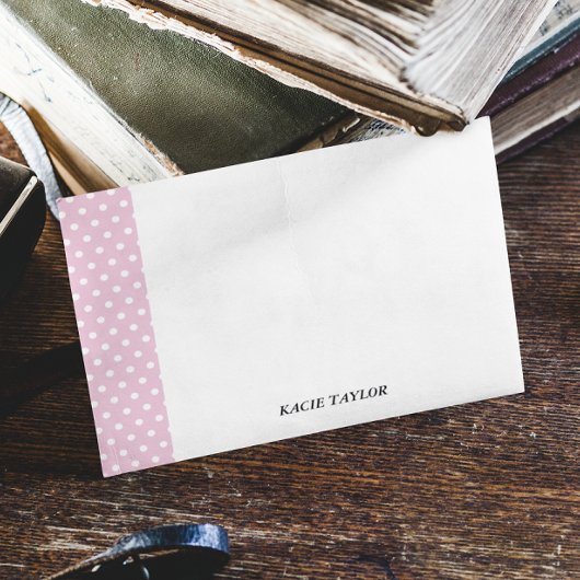 Cartes de notes personnalisées avec points rose vi